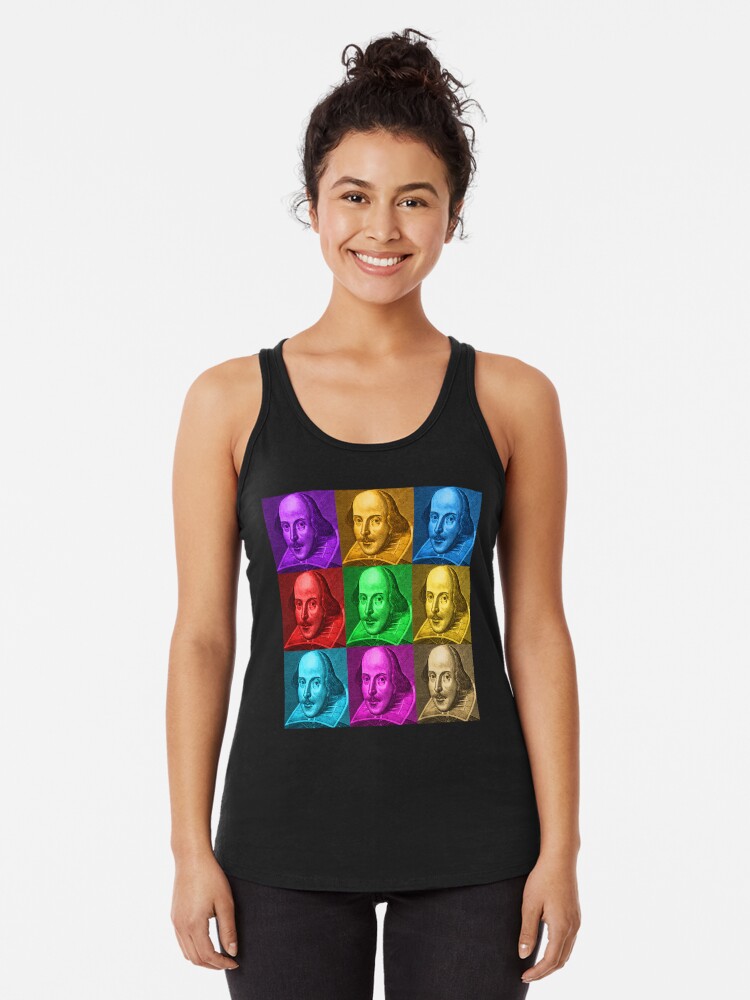 Racerback Tank Top, William Shakespeare Pop Art designed and sold by Styled Vintage
