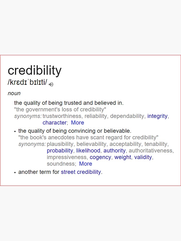 Thumbnail 3 of 3, Sticker, What is meaning of credibility ? designed and sold by santoshputhran.