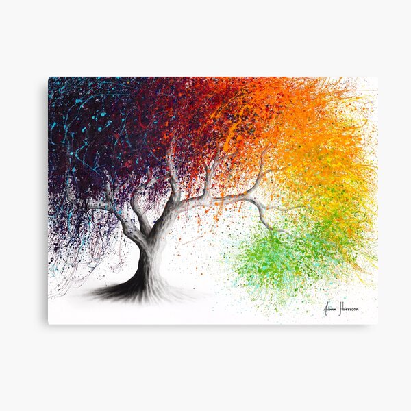 Rainbow Seasons Tree Canvas Print