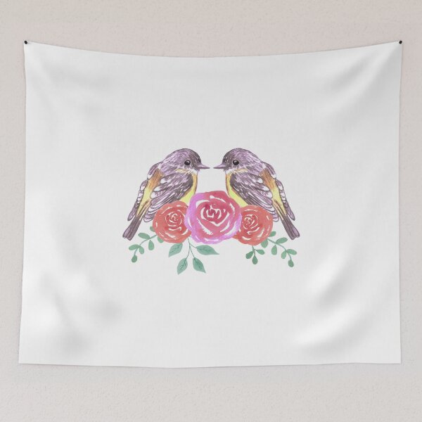Item preview, Romantic birds Yellow robins floral frame designed and sold by Shawlin Islam.