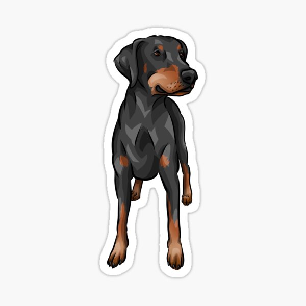 Doberman | Cute Cartoon Dog Art Sticker