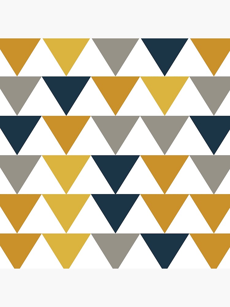 Pfeile 2 - Minimalistisches geometrisches Muster in Senfgelb, Marineblau, Grau und Weiß von kierkegaard