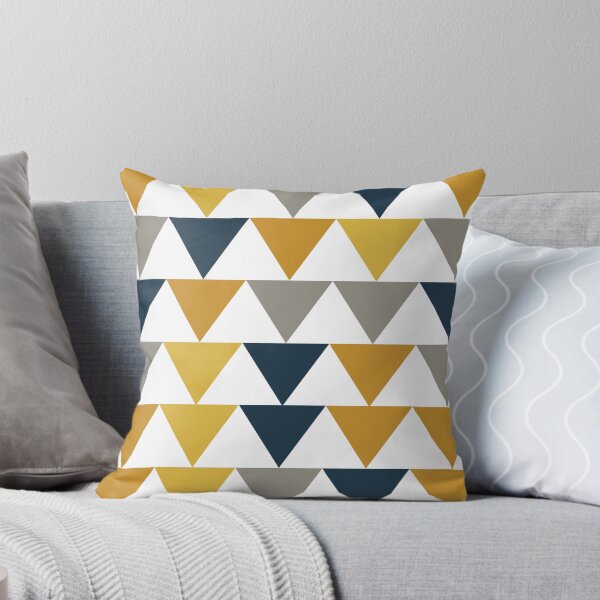 Item preview, Arrows 2 - Minimalist Geometric Pattern in Mustard Yellow, Navy Blue, Gray, and White designed and sold by kierkegaard.