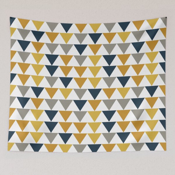 Item preview, Arrows 2 - Minimalist Geometric Pattern in Mustard Yellow, Navy Blue, Gray, and White designed and sold by kierkegaard.