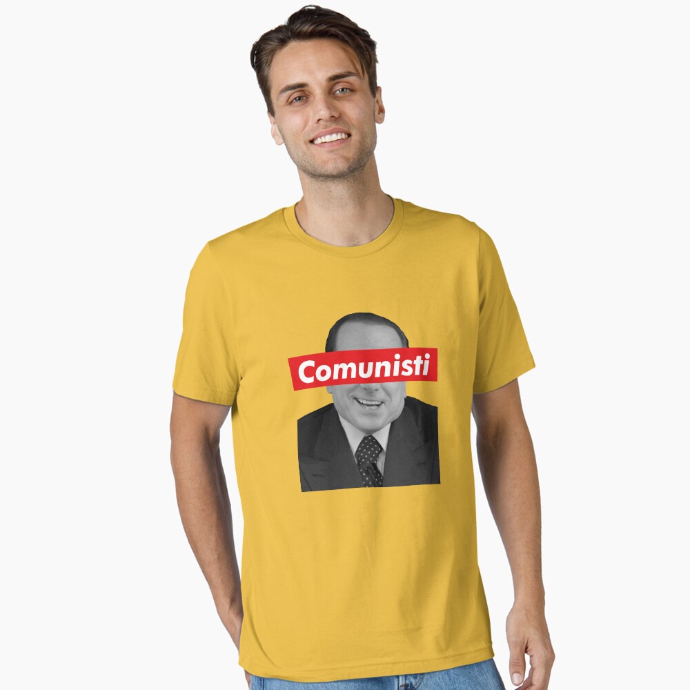 MAGLIETTA T-SHIRT FRASE Berlusconi Poveri Comunisti Bianca Nera S M L XL XXL EUR 18,90 - IT - Foto 4