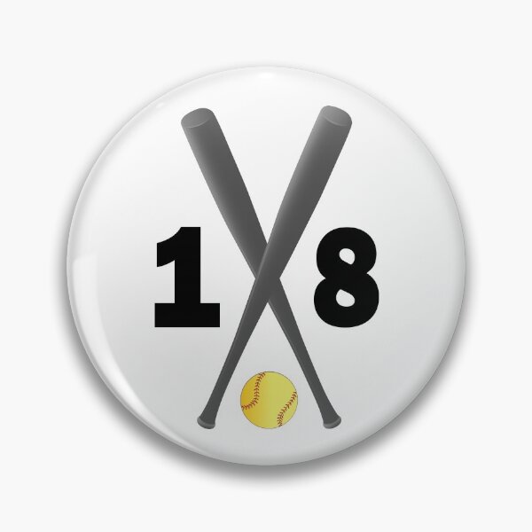 Item preview, Softball number 18 - eighteen with bats and ball designed and sold by AllShirts21.