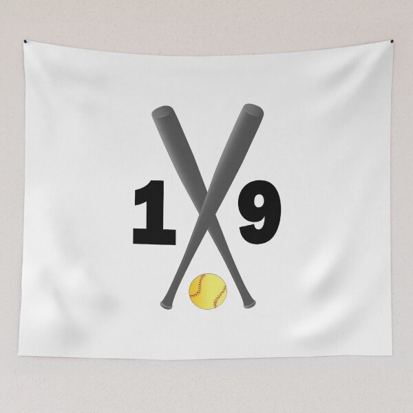 Item preview, Softball number 19 - nineteen with bats and ball designed and sold by AllShirts21.