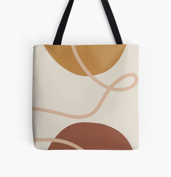 Mid century abstract organic art All Over Print Tote Bag