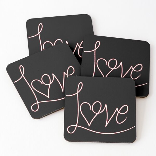 Item preview,  Red Love lettering on black background designed and sold by CreativeKari.