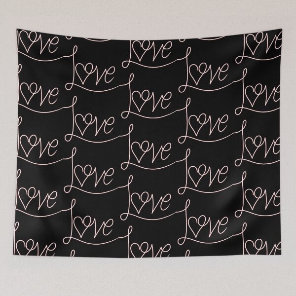Item preview,  Red Love lettering on black background designed and sold by CreativeKari.