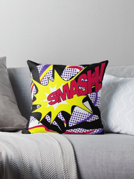My Lichtenstein Plate Design - SMASH Throw Pillow