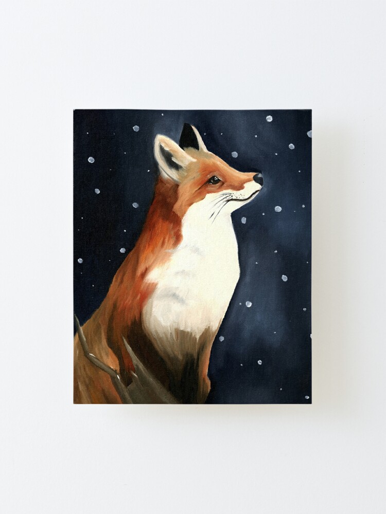 Giclée Art & Collectibles Christmas art Christmas trees Winter Fox fox ...