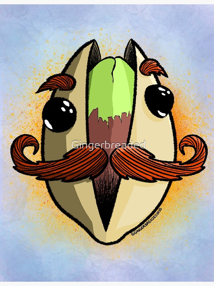 Pistachio Mustachio Postcard By Gingerbreaded Redbubble