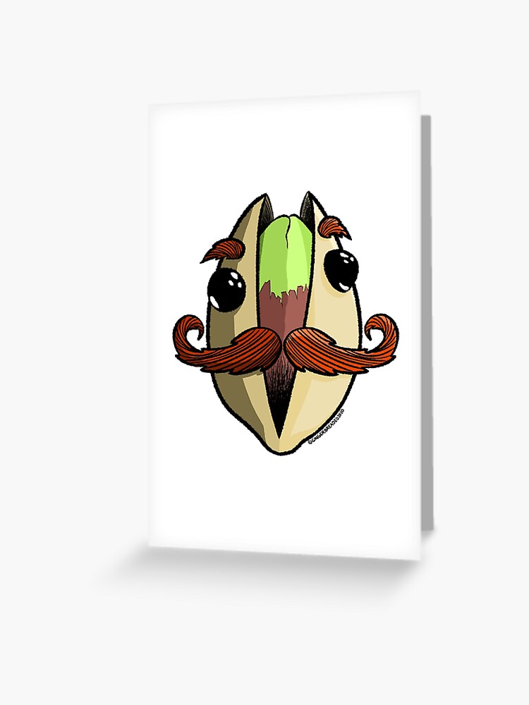 Pistachio Mustachio Greeting Card By Gingerbreaded Redbubble