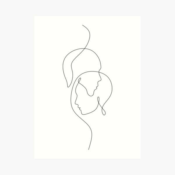 Lovers Hugging Minimalist Sketch Art Print By Jessephotoart Redbubble