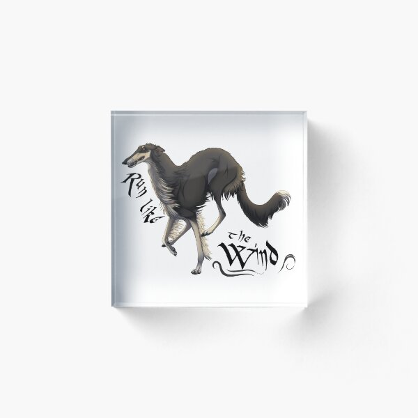 Run Like the Wind - Black & Tan Acrylic Block