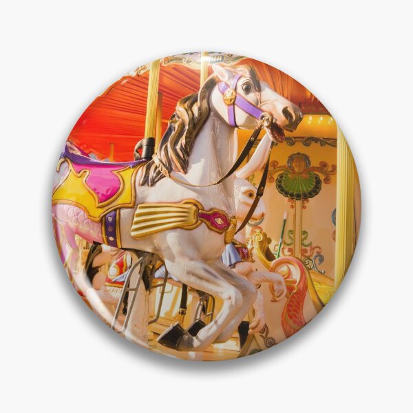 Item preview, White Carousel Horse with Seahorse Tail designed and sold by KensLensDesigns.