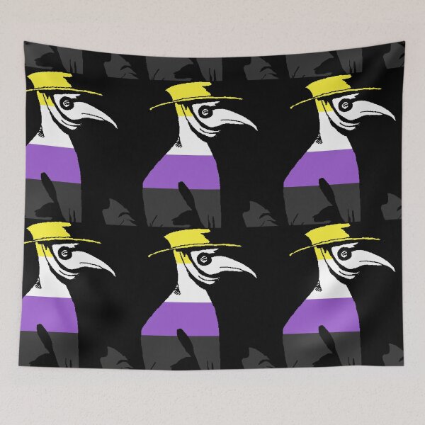 Item preview, Pride Cannot Be Quarantined Nonbinary Flag Plague Doctor designed and sold by CaelanPride.