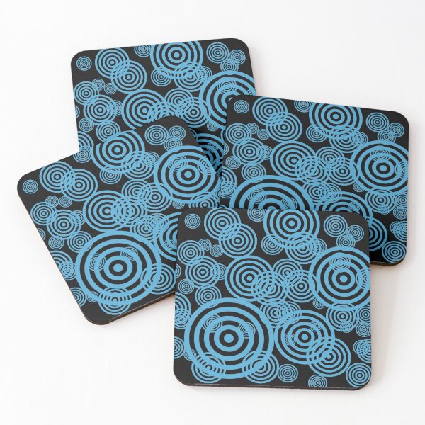 Item preview, Hypnotizing circles - blue on black designed and sold by MarionsArt.
