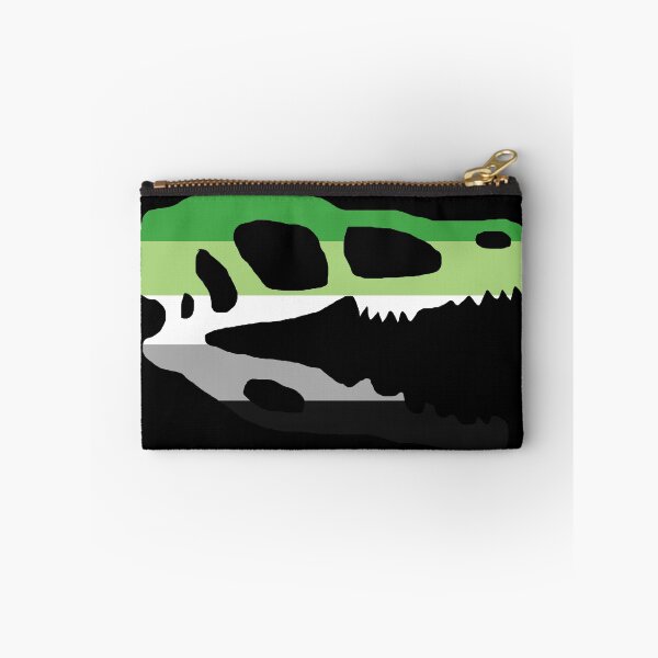 Item preview, Dinosaur Velociraptor Skull in Aromantic Pride Flag Colors  designed and sold by CaelanPride.