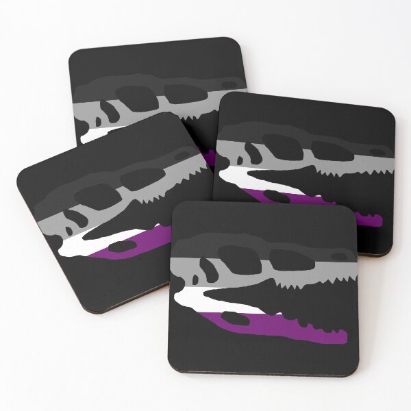 Item preview, Dinosaur Velociraptor Skull in Asexual Pride Flag Colors  designed and sold by CaelanPride.
