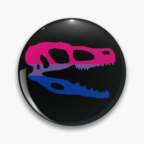 Item preview, Dinosaur Velociraptor Skull in Bisexual Pride Flag Colors  designed and sold by CaelanPride.