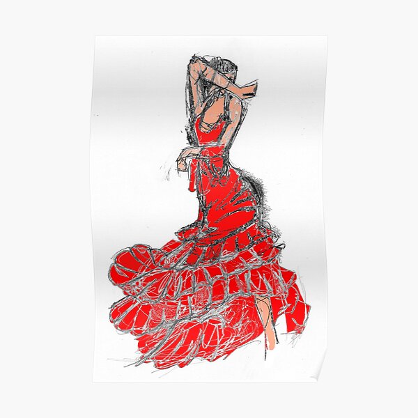 danseuse de flamenco Poster