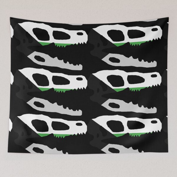 Item preview, Dinosaur Velociraptor Skull in Demiromantic Pride Flag Colors  designed and sold by CaelanPride.