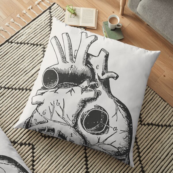 Anatomical Heart • Large Print • Goth Art Floor Pillow
