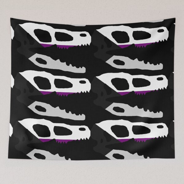 Item preview, Dinosaur Velociraptor Skull in Demisexual Pride Flag Colors  designed and sold by CaelanPride.