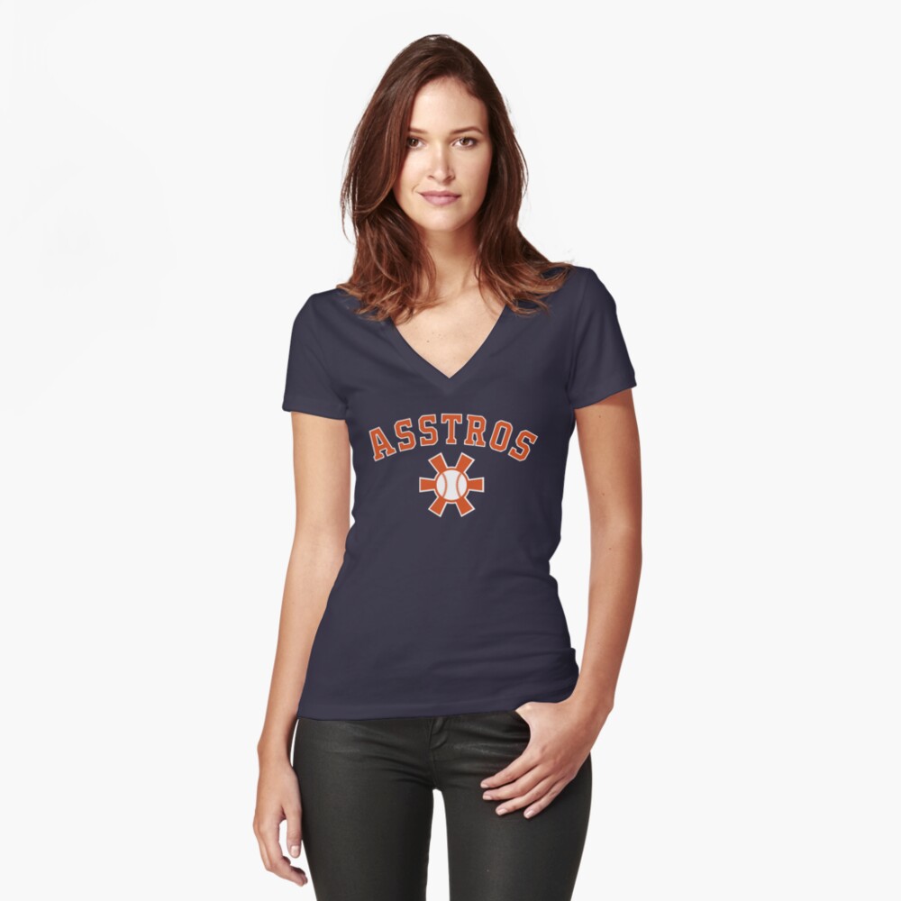  Womens Houston Asterisks Baseball Big Asterisk V-Neck T-Shirt :  Clothing, Shoes & Jewelry