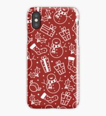 Red & White Festive Icons iPhone Case/Skin