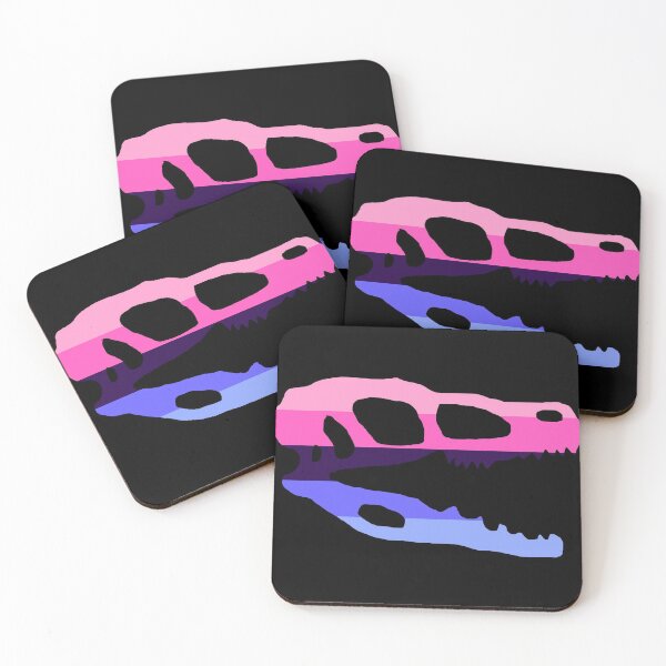 Item preview, Dinosaur Velociraptor Skull in Omnisexual Pride Flag Colors  designed and sold by CaelanPride.