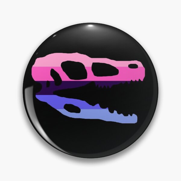 Artikelvorschau, Dinosaurier Velociraptor Schädel in Omnisexual Pride Flag Farben entworfen und verkauft von CaelanPride.