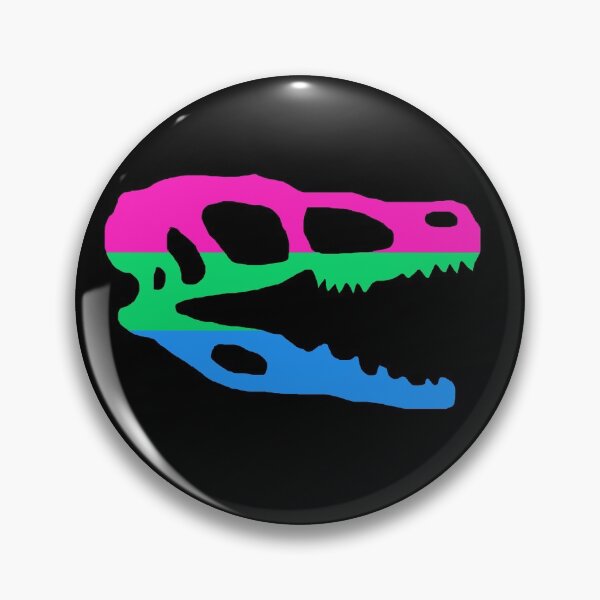 Item preview, Dinosaur Velociraptor Skull in Polysexual Pride Flag Colors  designed and sold by CaelanPride.