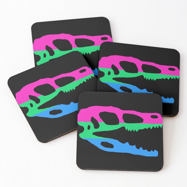 Item preview, Dinosaur Velociraptor Skull in Polysexual Pride Flag Colors  designed and sold by CaelanPride.