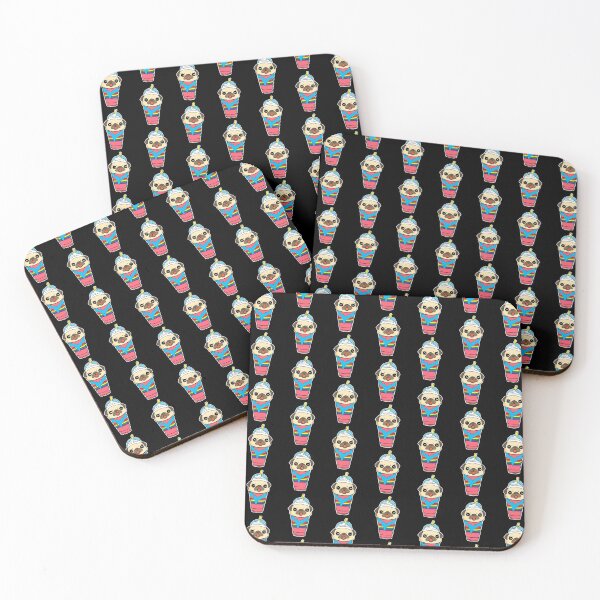 Item preview, Cute & Funny Pug Puppy Dog In Smoothie Drink Tile Pattern designed and sold by perfectpresents.