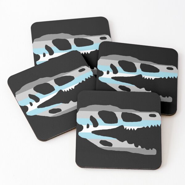 Item preview, Dinosaur Velociraptor Skull in Demiboy Pride Flag Colors  designed and sold by CaelanPride.