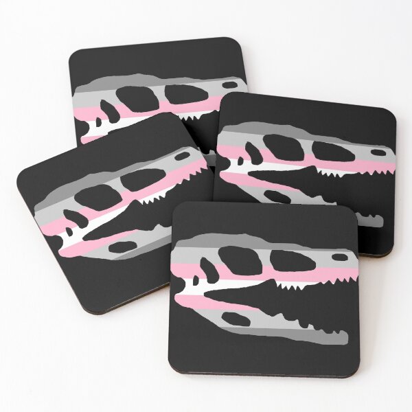 Item preview, Dinosaur Velociraptor Skull in Demigirl Pride Flag Colors  designed and sold by CaelanPride.