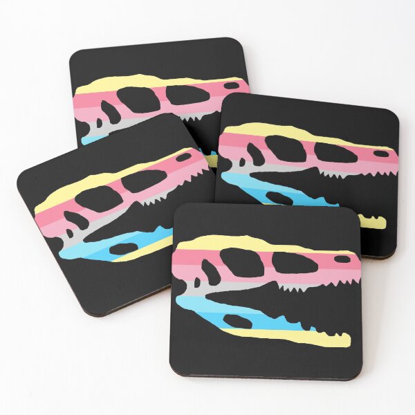 Item preview, Dinosaur Velociraptor Skull in Genderflux Pride Flag Colors  designed and sold by CaelanPride.