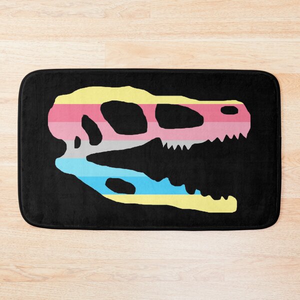 Item preview, Dinosaur Velociraptor Skull in Genderflux Pride Flag Colors  designed and sold by CaelanPride.