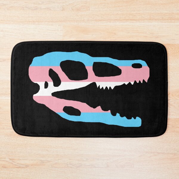 Item preview, Dinosaur Velociraptor Skull in Transgender Pride Flag Colors  designed and sold by CaelanPride.