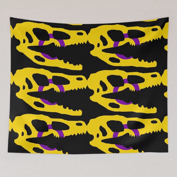 Item preview, Dinosaur Velociraptor Skull in Intersex Pride Flag Colors  designed and sold by CaelanPride.