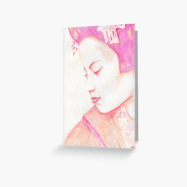 Red Geisha Greeting Card