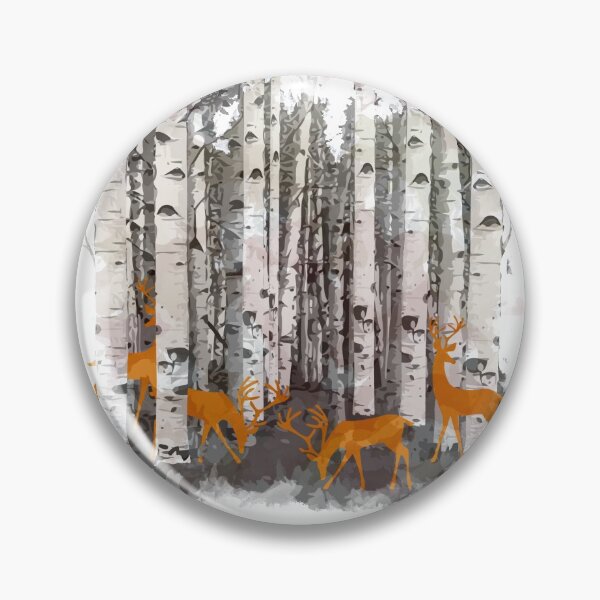 Item preview, deer, fawns and birchs watercolor designed and sold by Collagedream.