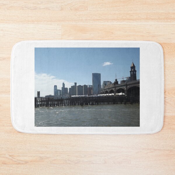 Item preview, Ferry Terminal, Train Terminal, Jersey City Skyline, Hudson River, Hoboken, New Jersey designed and sold by lenspiro.