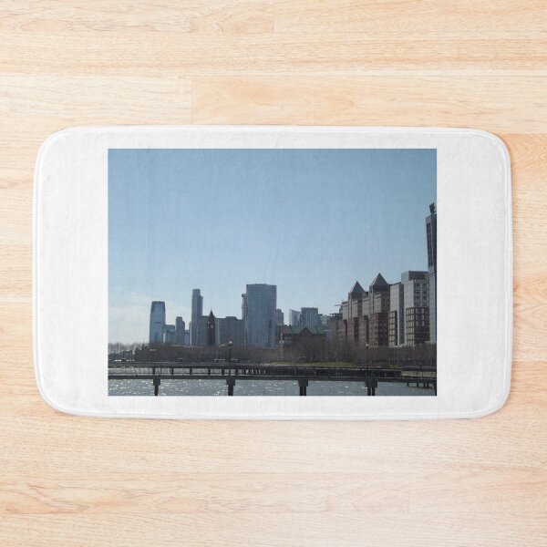Item preview, Ferry Terminal, Train Terminal, Jersey City Skyline, Hoboken Skyline, Hudson River, Hoboken, New Jersey designed and sold by lenspiro.