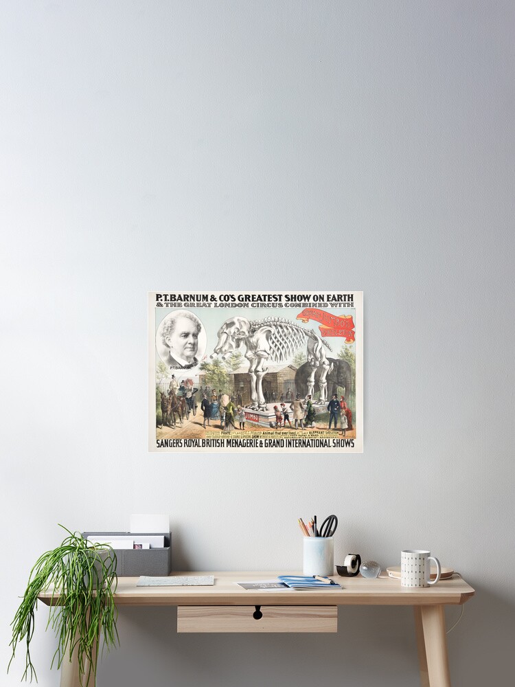 Great Jumbo's Skeleton - P.T. Barnum Circus Poster