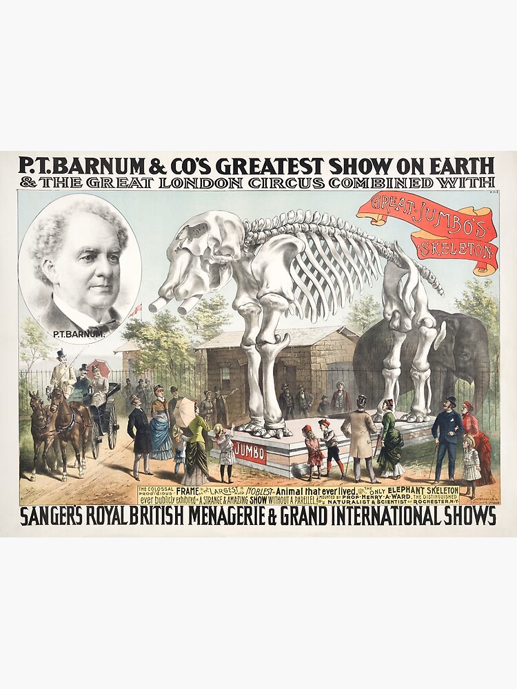 Great Jumbo's Skeleton - P.T. Barnum Circus Poster