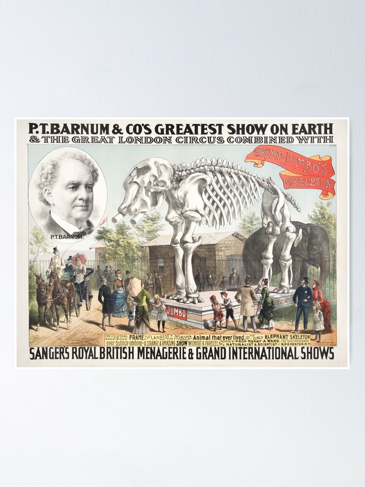 Great Jumbo's Skeleton - P.T. Barnum Circus Poster